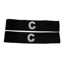 Hook Loop Closure Stretchy Team Tension Captain Armband 2pcs Black