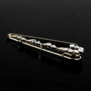 Golden Crystal Rhinestone Bowknot Hat Clothes Scarf Shawl Safety Pin Brooch