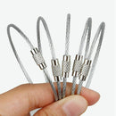 25 Pack Wire Keychain Cable 6 inch Stainless Steel Key Ring Loop for Outdoo L4Q1