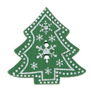 25pcs Christmas tree Shape Decor Embellishment Wooden Buttons With Two HolesF8N3