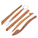 5pcs Wooden Pottery Ceramics Clay Sculpture Wax Tools Set DIY Shaper