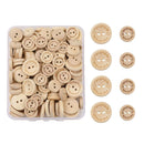 Pack of 150 Pcs Wooden Sewing Button 2 Holes Round Flatback Wood Buckle Clothing