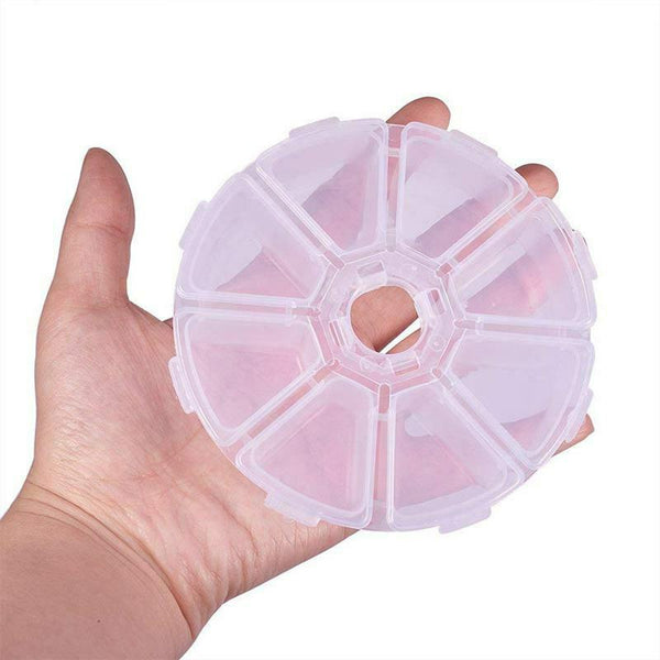 20 Sets 8 Compartments Round Storage Box Bead Organizer Display Containers, N7G9