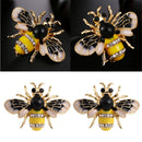2 Pieces Rhinestone Enamel Bumble Bee Insect Animal Pin Badge Brooch Jewelry