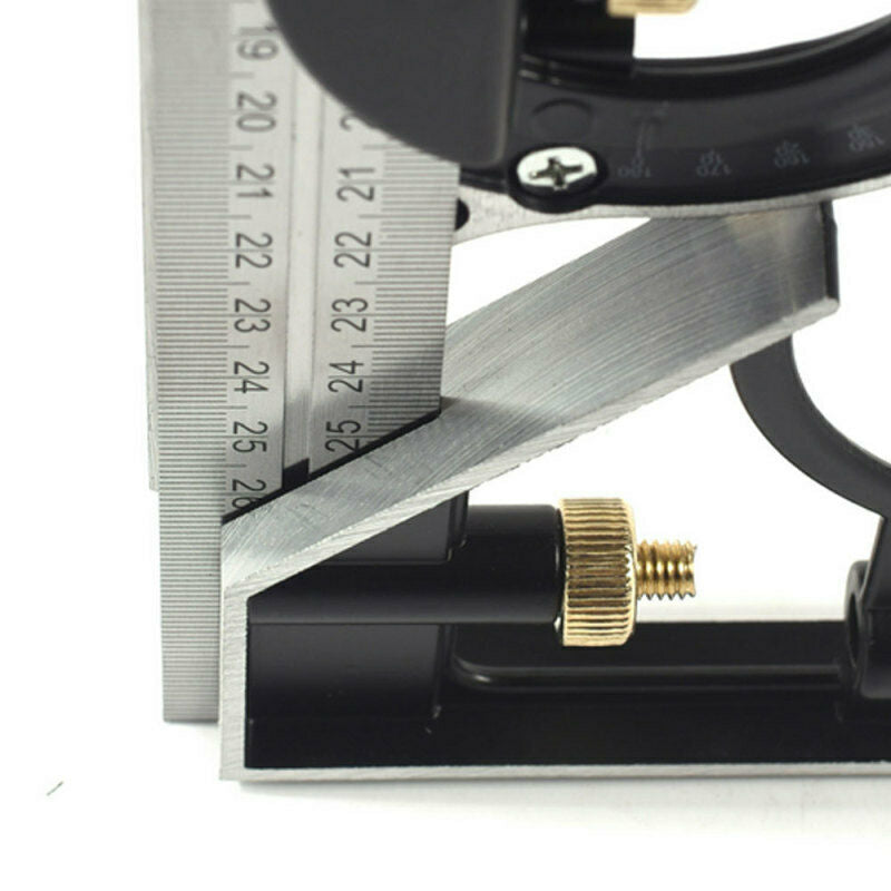 Square Angle Metric Ruler Combination Steel Woodworking Adjustable Level G UFD