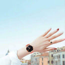 Women Casual Quartz Watches Leather Watchband Business Wristwatch (Pink) A