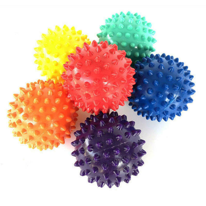 6Pcs Spiky Ball Massage Trigger Point Hand Exercise Pain Stress Relief 6 C IFE