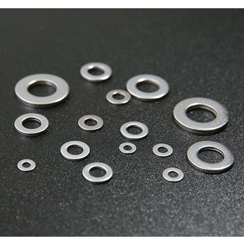 360x Stainless Steel Flat Washers M2 M2.5 M3 M5 M5 M6 M8 M10 w/ Storage Box