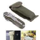 Camping-hiking spoon fork bottle opener portable pocket folding multi tool FT
