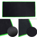 Black Anti-Slip Computer Gaming Mouse Pad Keyboard Mat with Green-dege