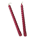 2pcs Taper Twisted Smokeless Dinner Dining Table Wedding Xmas Candles Red