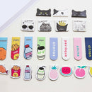 4 Pcs Cartoon Fruit Animal Cats Magnet Bookmark Paper Clip School Office Su