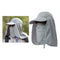 Outdoor Fishing Hat with Face Neck Flap Cover Baseball Sun Hat Gray