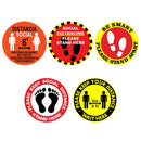Set 5 Social Distancing Safety Floor Decals Stickers Notice Caution Shop A