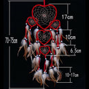 Red Dream Catcher Net with Feather Bead Wall Hanging Decoration Car Ornamen FT