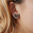 Colorful Butterfly Earrings Jewelry Women Stud Earrings Elegant Rhinestone Gift