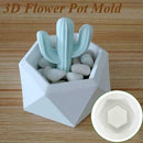 Hexagon Flower Pot Silicone Molds DIY Garden Planter Vase Concrete Soap Mou O2Y6