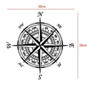 Navigation Compass Style Motorcycle Car Stickers Reflective Decals (Black)