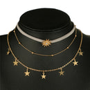 Lady Sun Star Pendant Choker Chunky Chain Multi Layer Boho Necklace Jewelry Gw