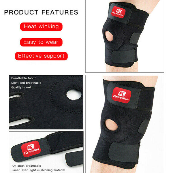 Knee Brace Open Patella Support Adjustable Elastic Sports Kneecap Protector Ew