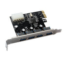 4 Ports USB 3.0 PCI-E  4Pin Power Expansion Card Adapter For Computer