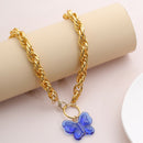 Fashion Butterfly Choker Twist Chain Necklace for Women Jewelry Statement