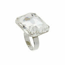 3 x Adjustable Ring Crystal Glass Heart Square Oval Fashion I1Q9