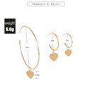 3Pcs/Set Romantic Women Love Heart Earring Hoop Big Round Pendant Jewelry Gifts