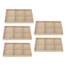 5Pcs Wooden Storage Box Jewelry Box Flower Pot Succulent Planter Storage 6 Grid
