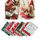 Christmas Cotton Fabric Cloth Santa Claus Elk Sleigh for Sewing Craft 10Pcs