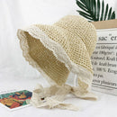 Fashion Women'S Wide Brim Straw Hat Summer Style Raffia Floppy Hat Foldable