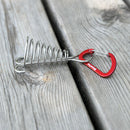 Plank Spring Nails Outdoor Camping Tent Fixed Hook with Carabiner (Red) A