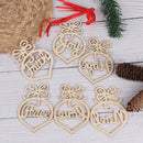 6Pc Christmas Tree Decor For Home Wooden Hollow Ornament Hanging Pendant Decor,a