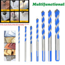 Multifunction 7xAlloy Drill Bit Triangle Tip Concrete Tile Metal Puncher 3-12mm#