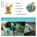 Drinking Straws Reusable Telescopic Stainless Steel Metal Straw Foldable wi R9R2