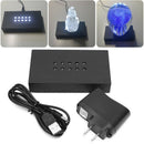 Brilliant LED White Light Stand Base USB Crystal Display AC Plug Home Decor Gift