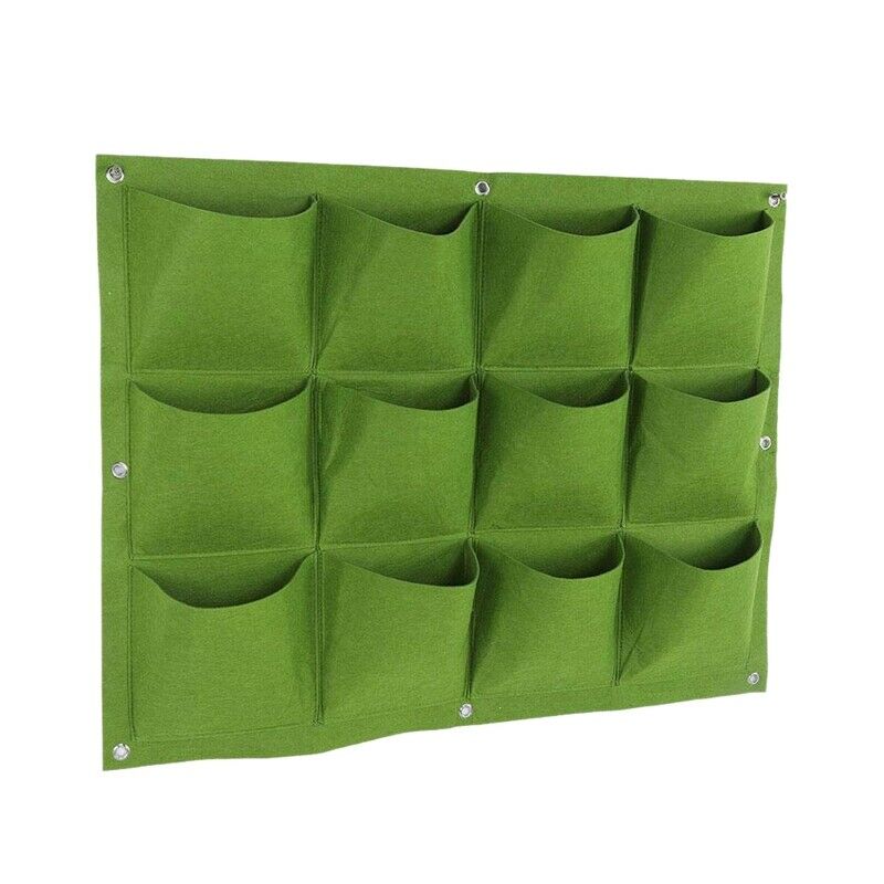 Plant Grow Bag, 12 Pockets Degradable Vertical Hanging Wall Garden Plant Gr