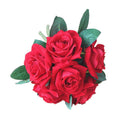 Artificial Table Vase Flower Arrangement Wedding Bridal Rose Bouquet-Red