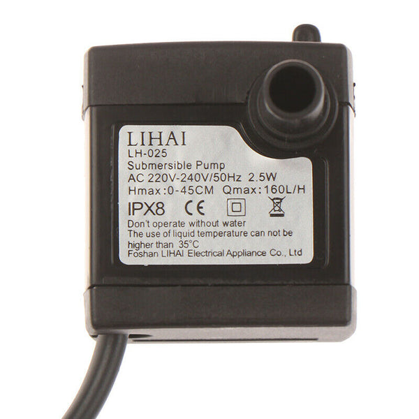 AC 220V 3W US Plug Submersible Water Pump Aquarium Fountain Air Fish Pond T Bj