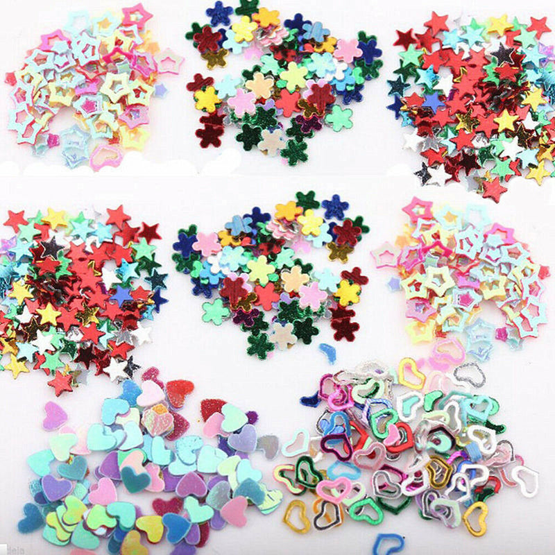 5000Pcs Mixed Nail Art DIY Glitter Heart Star Flower Sequins Stickers Decals 3mm
