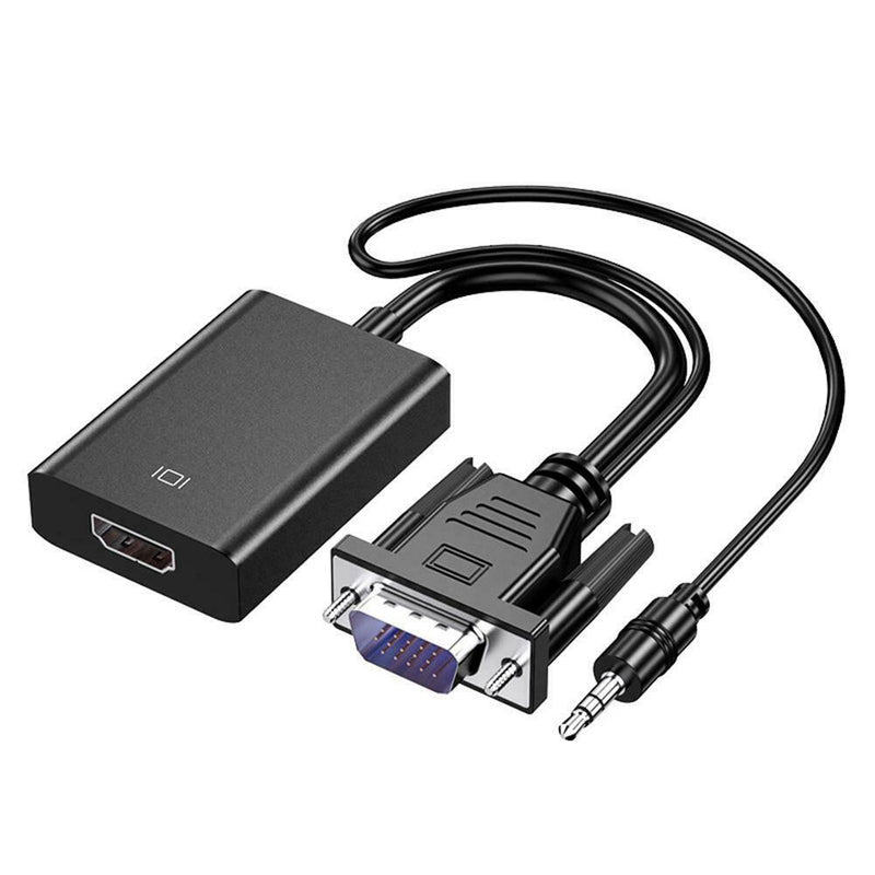 HW-2216 VGA to HDMI Converter Adapter HD Digital Analog Audio 3.5mm Cable