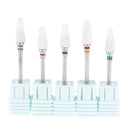 Lots 5 White Flame Nail Drill Files Cuticle Gel Clean Tools Set Nail Salon