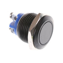 1PC 16mm Stainless Steel Black Waterproof Starter Switch Momentary Button FT