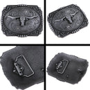 Men Belt Buckle Western Zinc Alloy Texas Long Horn Cow Pants Accessories