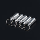 5 Pcs Waterproof Aluminum Pill Box Case Drug Container Holder Keyring  3C