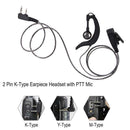 2 Pin K Type Earpiece Earphone Headset PTT MIC for Kenwood BAOFENG Walkie Ta A
