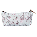 Flower Canvas Pencil Pen Case Cosmetic Makeup Bag Storage Pouch Purse Blue