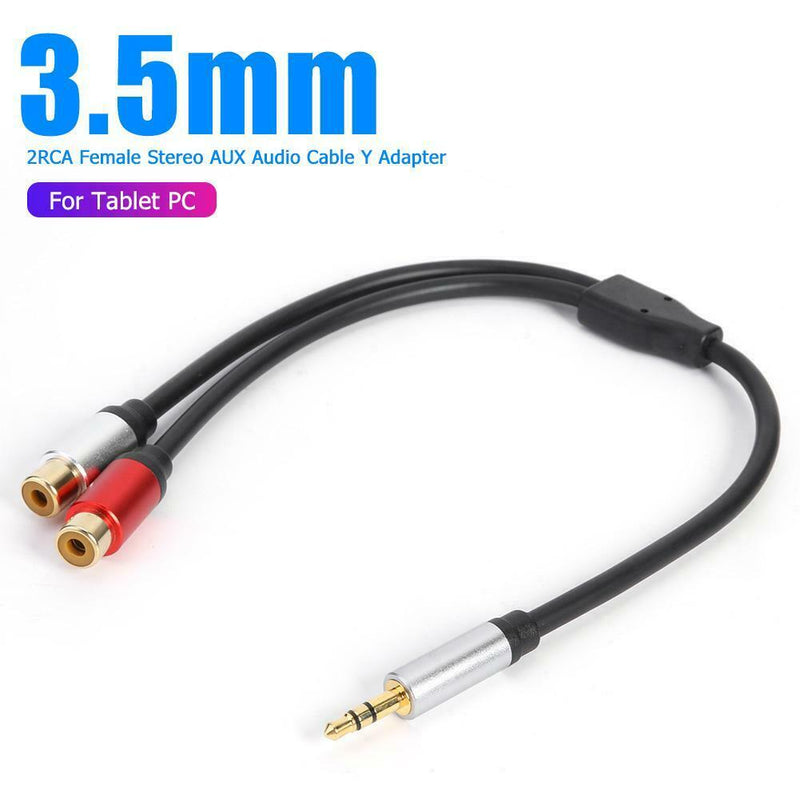 3.5mm Male to 2RCA Female Stereo AUX Audio Cable Y Adapter for Tablet PC