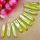 1PC Yellow Natural Quartz Crystal Stones Point Healing Treatment Stone Decor 3c