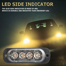 12V 4LED Light Car Truck Side Marker Indicator Turn Signal Lamp (Yellow)